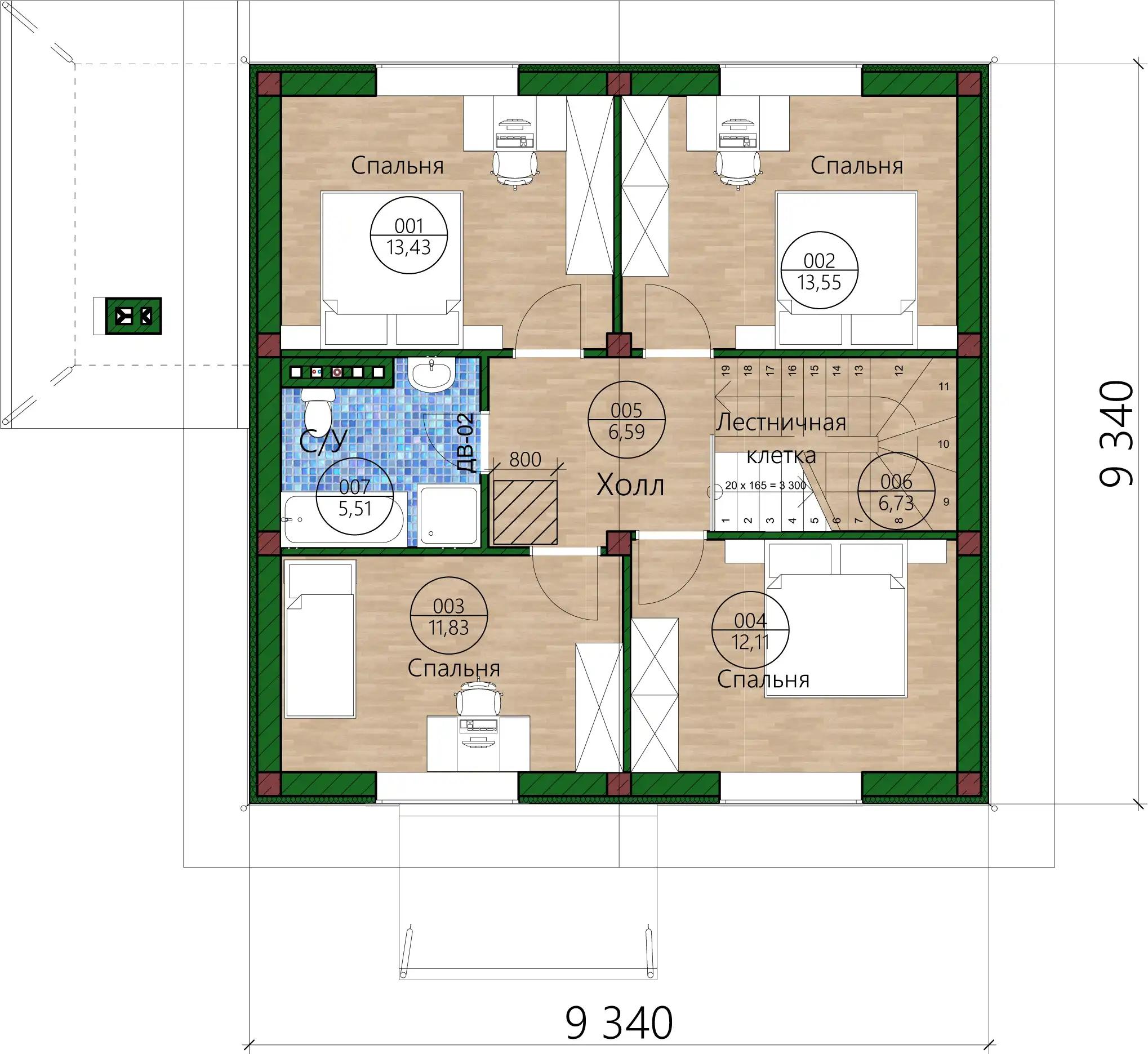 Планировка проекта дома №h-1405 H-1403_p2.webp