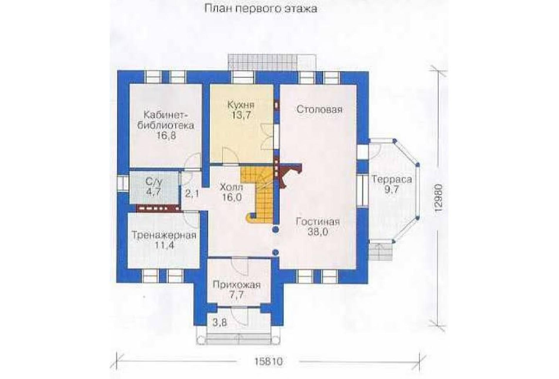 Дом двухэтажный с мансардой 320 кв.м., проект 32-67