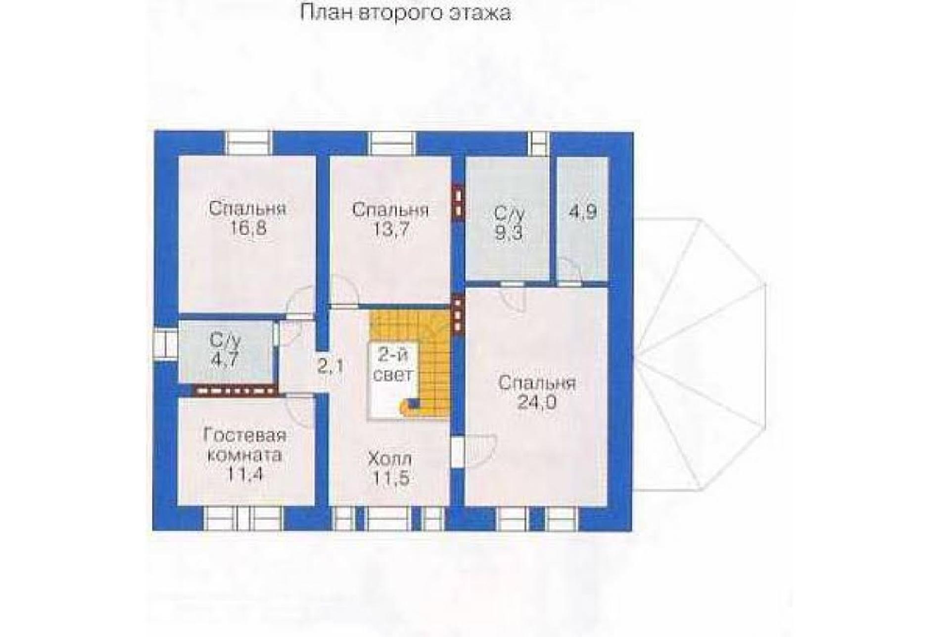 Дом двухэтажный с мансардой 320 кв.м., проект 32-67