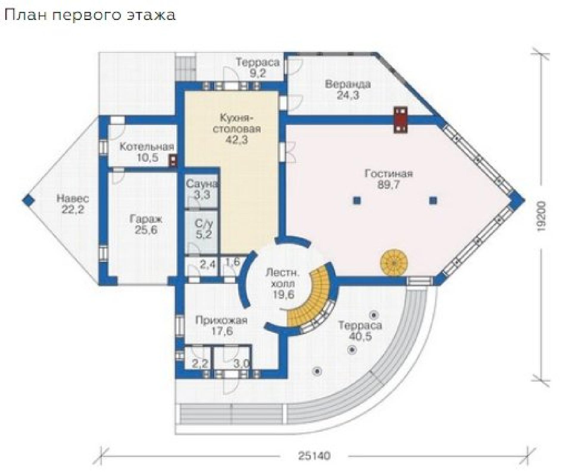 Дом одноэтажный с мансардой 372 кв.м., проект 36-89