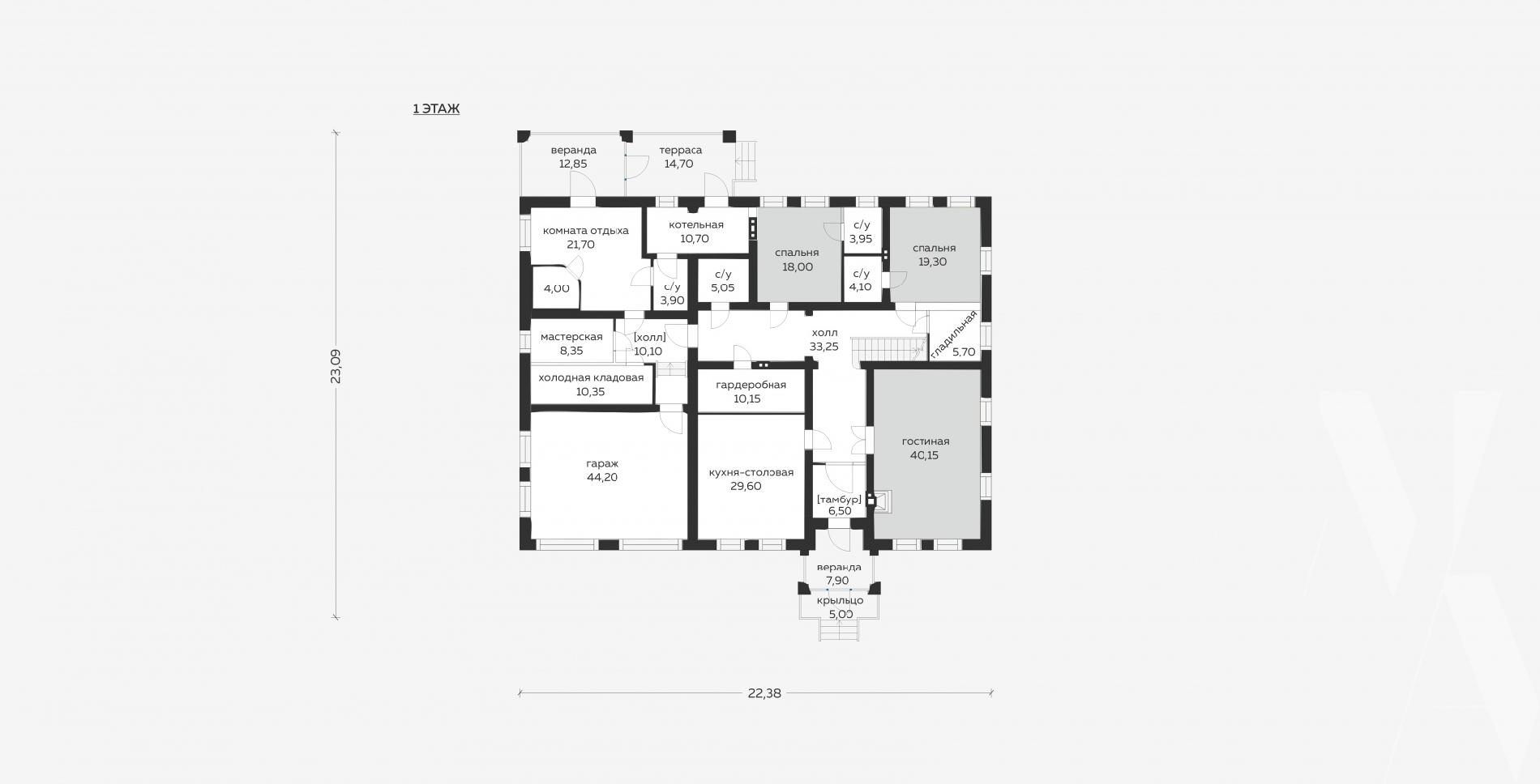 Дом двухэтажный 468 кв.м., проект m-173