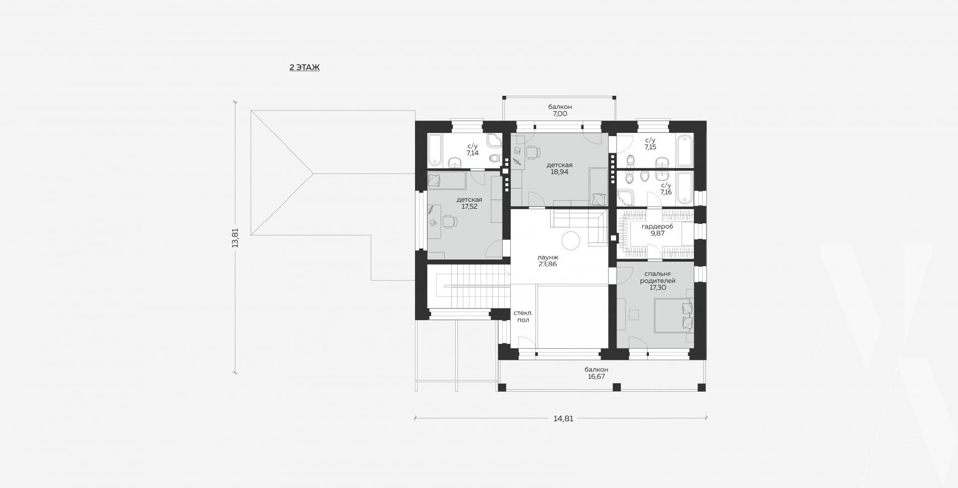 Дом двухэтажный 231 кв.м., проект m-345