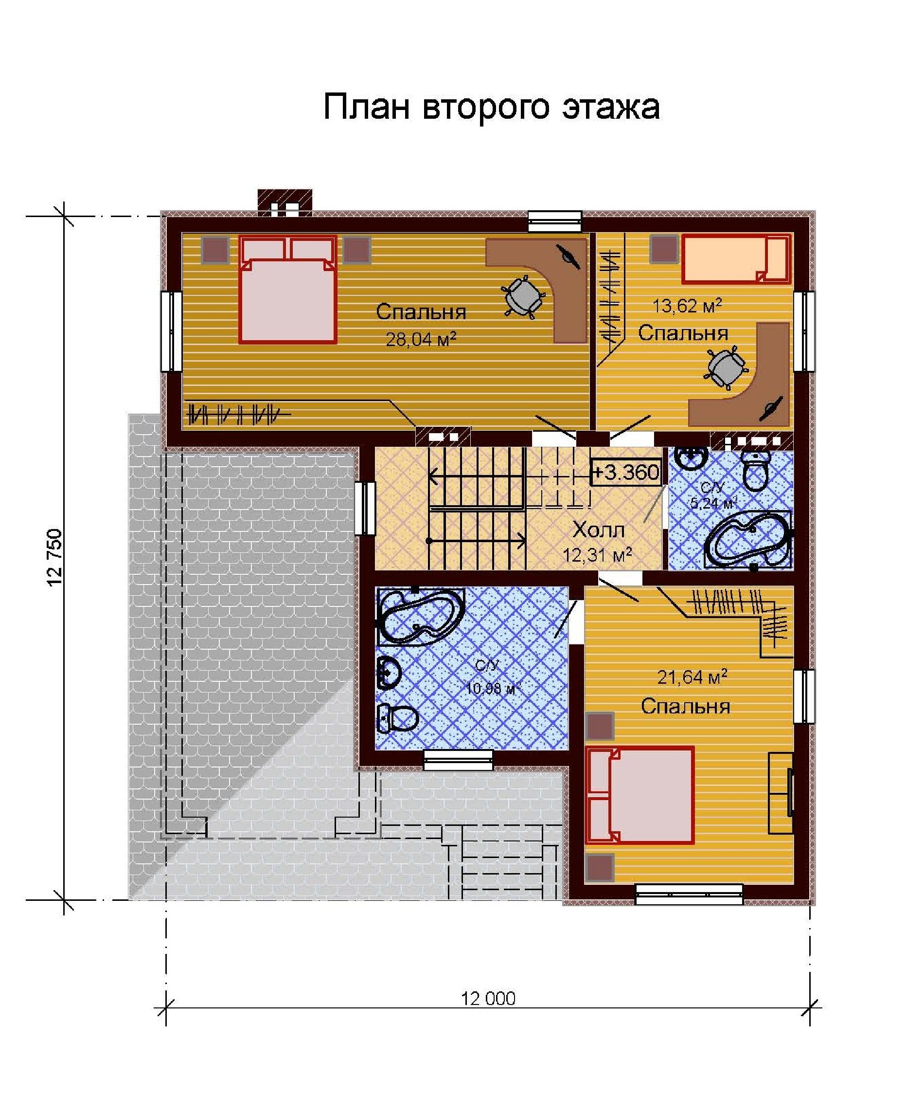 Дом двухэтажный 205 кв.м., проект m-355