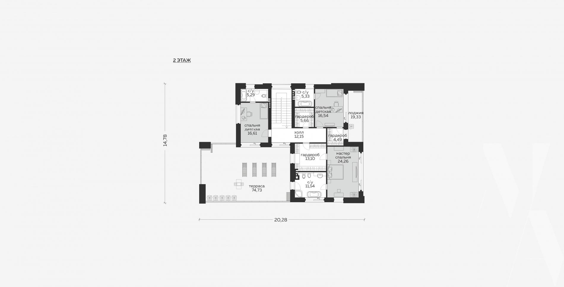 Дом двухэтажный 250 кв.м., проект m-361