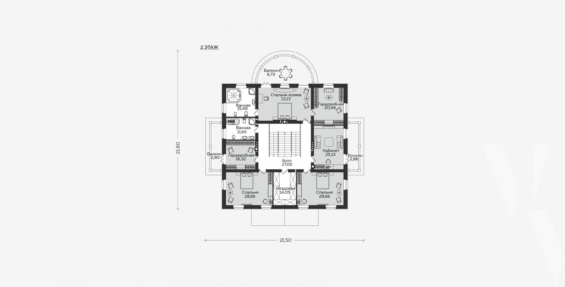 Дом двухэтажный 460 кв.м., проект m-364