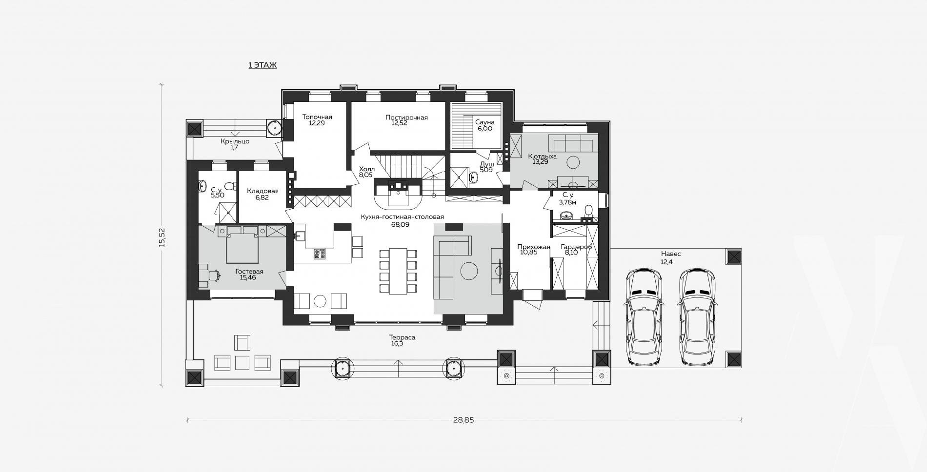 Дом двухэтажный 329 кв.м., проект m-382