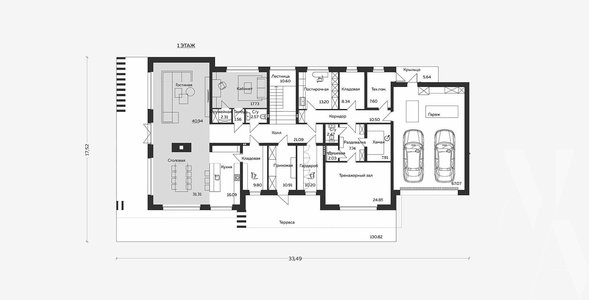 Дом двухэтажный 396 кв.м., проект m-390