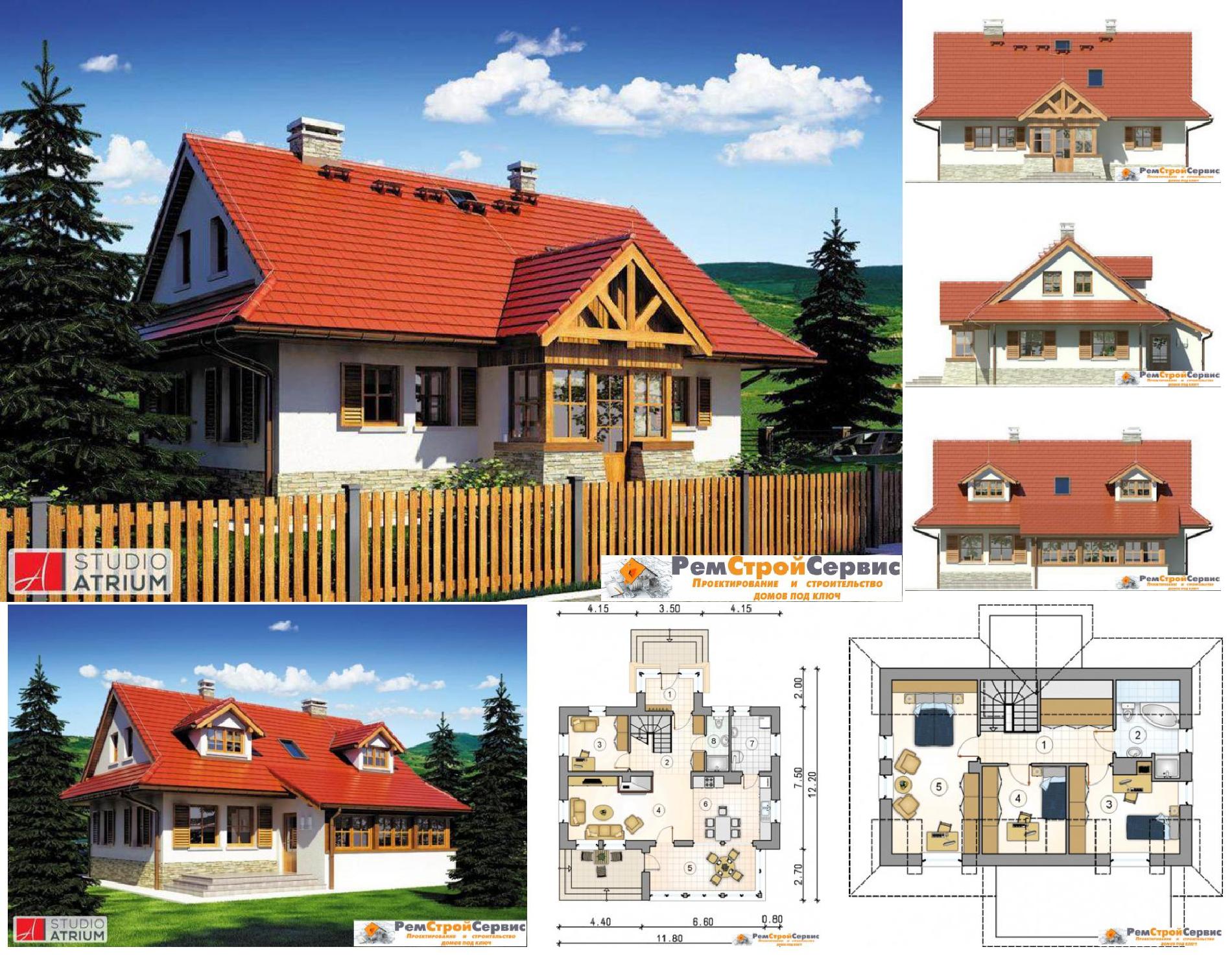 Дом двухэтажный 128 кв.м., проект r-26-72