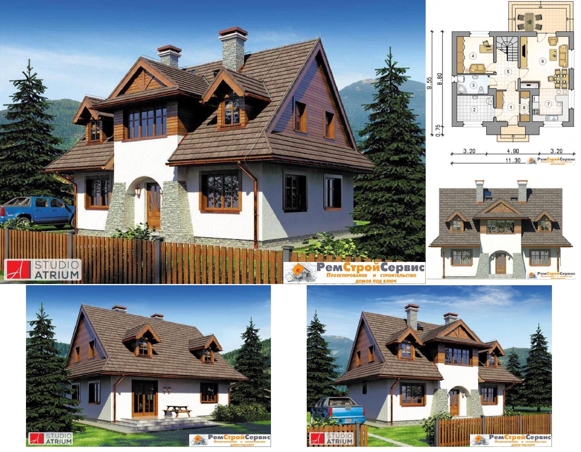 Дом двухэтажный 137 кв.м., проект r-28-84