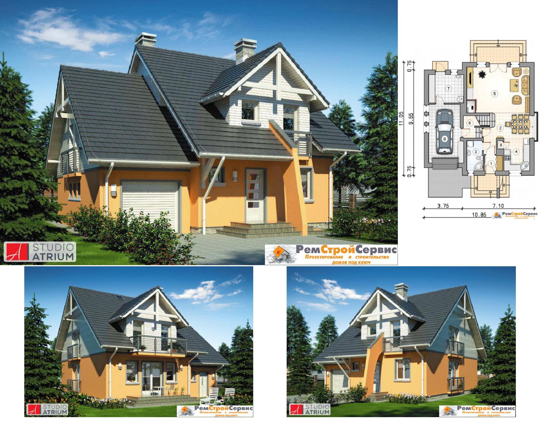 Дом двухэтажный 140 кв.м., проект r-30-1