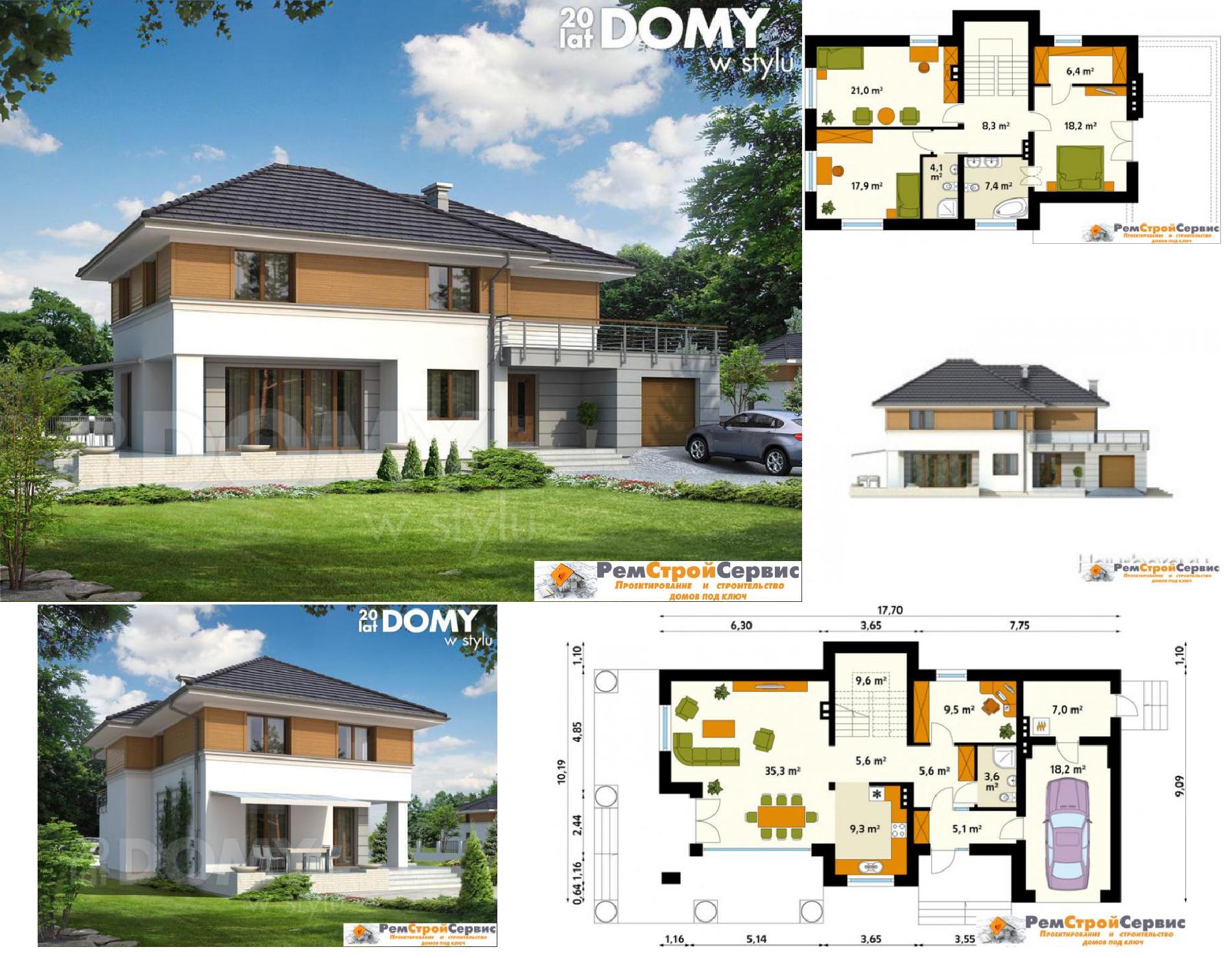 Дом двухэтажный 174 кв.м., проект r-34-27