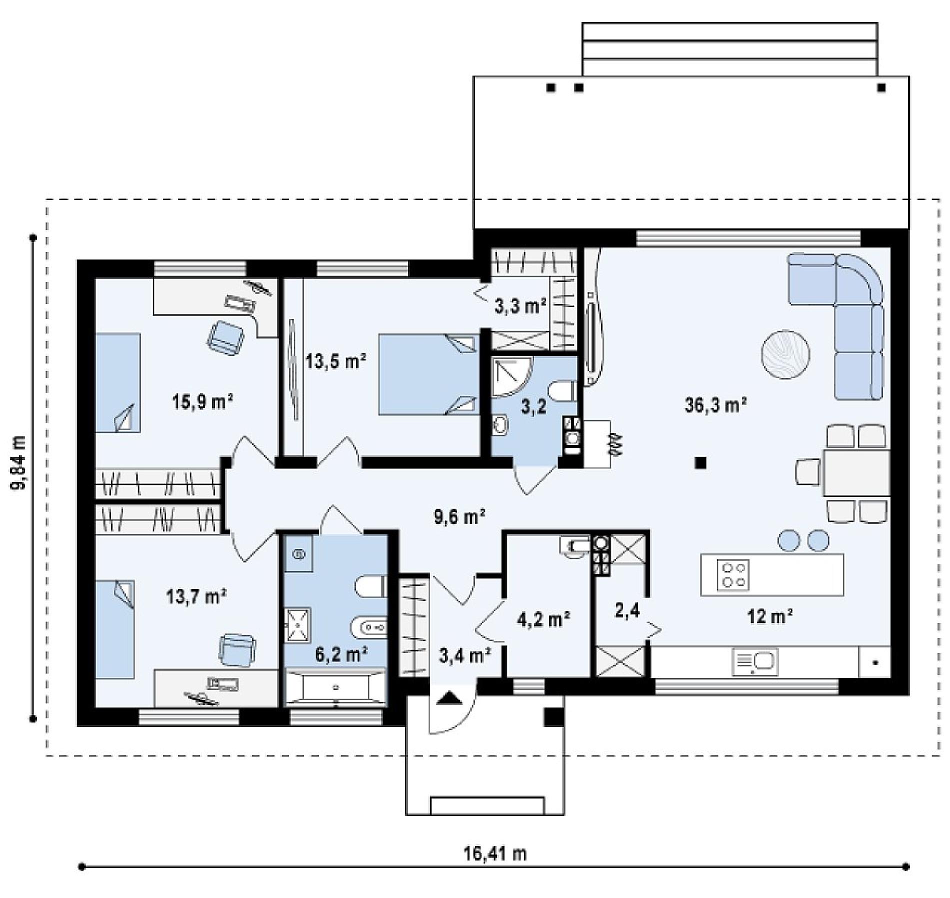 Проект дома z200 планировка с размерами