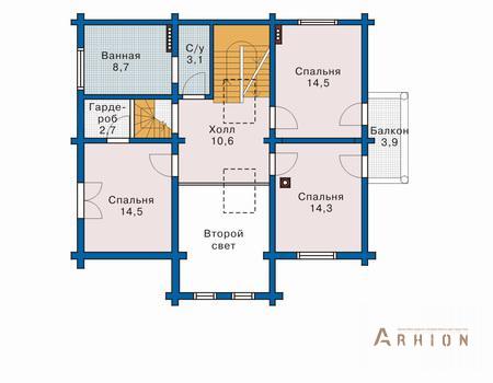 3. Проект трехэтажного дома в современном стиле с многоскатной кровлей, 10-49, площадью - 264 кв c цокольным этажом, мансардой, сауной, терассой, балконом, вторым светом