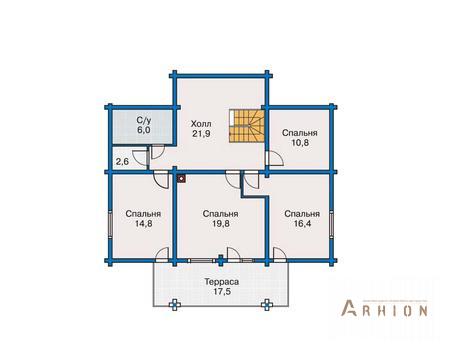 3. Проект двухэтажного дома в современном стиле с двускатной кровлей, 11-08, площадью - 225 кв c мансардой, терассой, балконом, гаражом