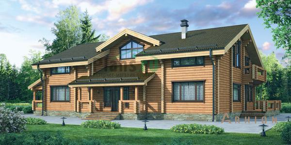 1. Проект двухэтажного дома в современном стиле с двускатной кровлей, 12-04, площадью - 413 кв c мансардой, терассой, балконом, вторым светом