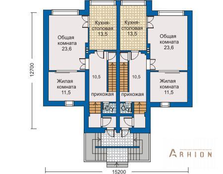 2. Проект трехэтажного дома в европейском стиле с многоскатной кровлей, 30-44, площадью - 460 кв c балконом, гаражом, эркером