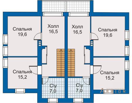 3. Проект трехэтажного дома в европейском стиле с многоскатной кровлей, 30-44, площадью - 460 кв c балконом, гаражом, эркером