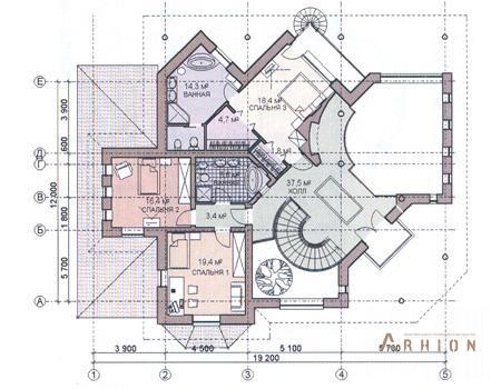 3. Проект трехэтажного дома в европейском стиле с четырехскатной, 31-07, площадью - 467 кв c цокольным этажом, терассой, балконом, эркером