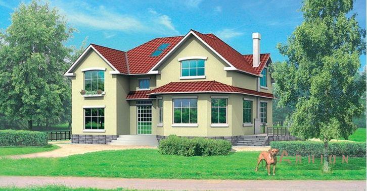 2. Проект одноэтажного дома в современном стиле с многоскатной кровлей, 31-70, площадью - 206 кв c мансардой, терассой, эркером