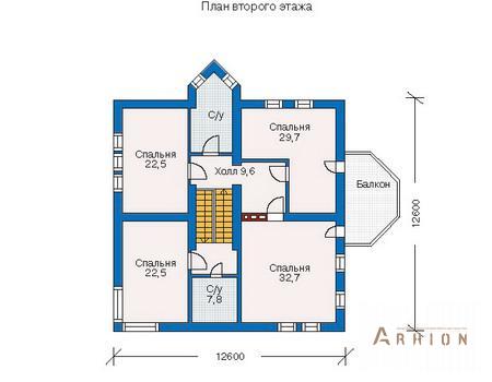 3. Проект двухэтажного дома в современном стиле с многоскатной кровлей, 31-97, площадью - 495 кв c цокольным этажом, мансардой, сауной, эркером