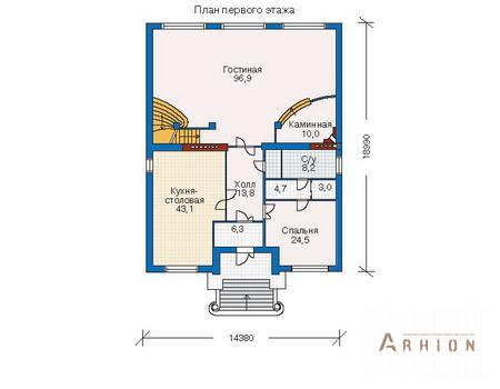 2. Проект двухэтажного дома в европейском стиле с многоскатной кровлей, 32-11, площадью - 557 кв c вторым светом