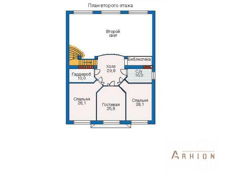 3. Проект двухэтажного дома в европейском стиле с многоскатной кровлей, 32-11, площадью - 557 кв c вторым светом