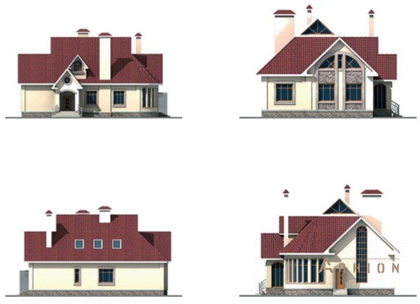 3. Проект одноэтажного дома в европейском стиле с многоскатной кровлей, 33-16, площадью - 270 кв c мансардой, эркером
