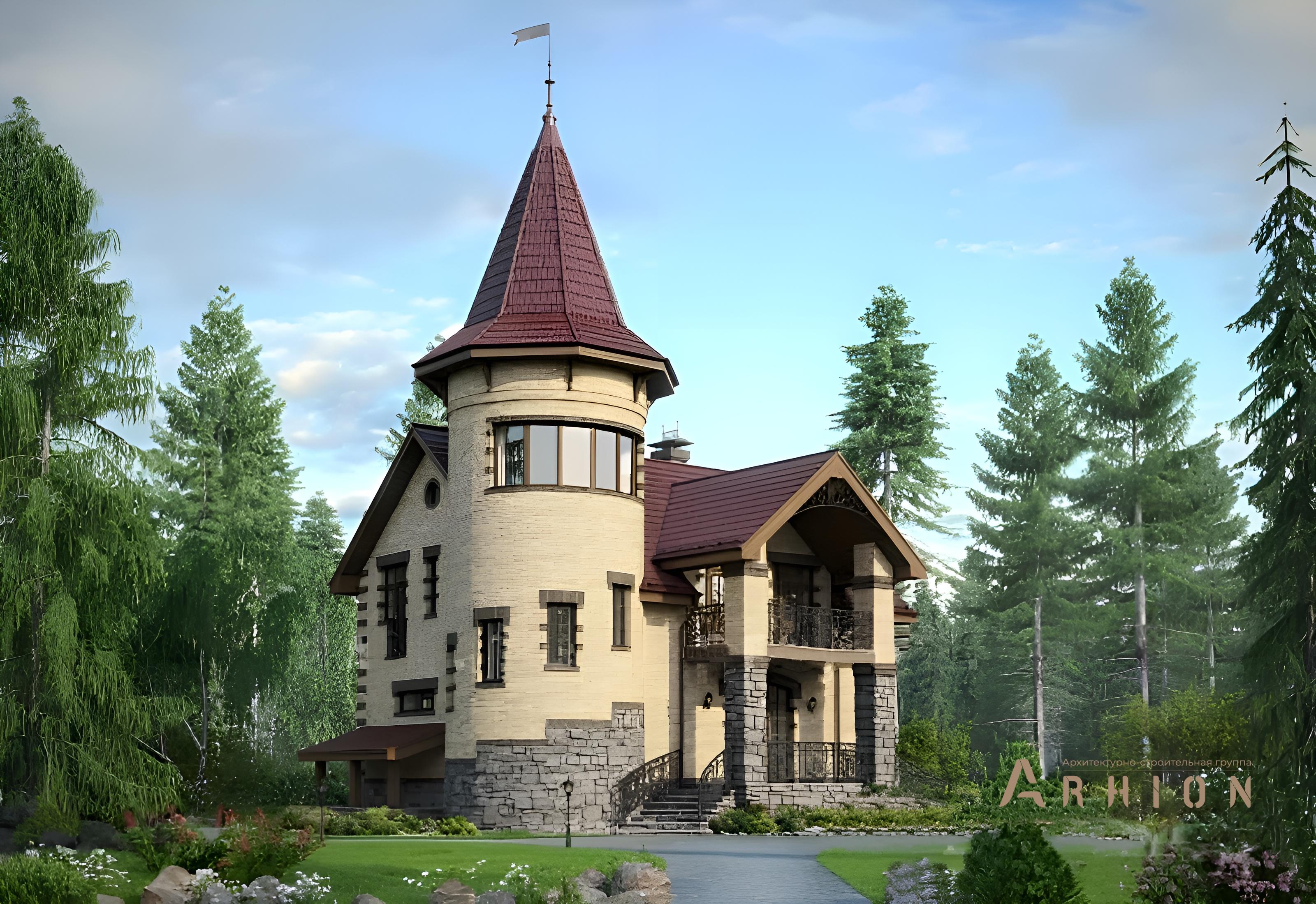 1. Проект двухэтажного дома в викторианском стиле с плоской кровлей , 34-56, площадью - 202 кв c балконом