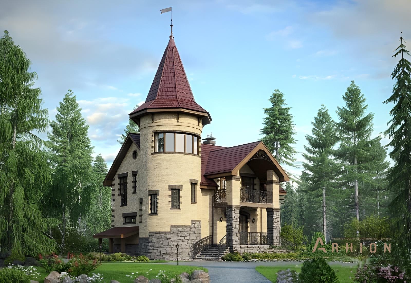 3. Проект двухэтажного дома в викторианском стиле с плоской кровлей , 34-56, площадью - 202 кв c балконом