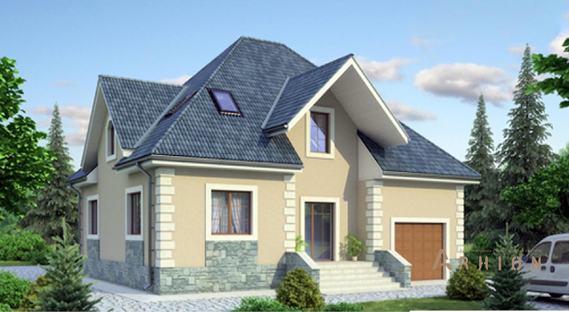 1. Проект одноэтажного дома в европейском стиле с плоской кровлей , 36-45, площадью - 192 кв c мансардой, гаражом