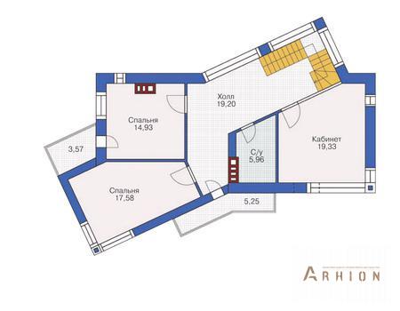 2. Проект двухэтажного дома в стиле хай-тек с плоской кровлей , 36-54, площадью - 351 кв c терассой