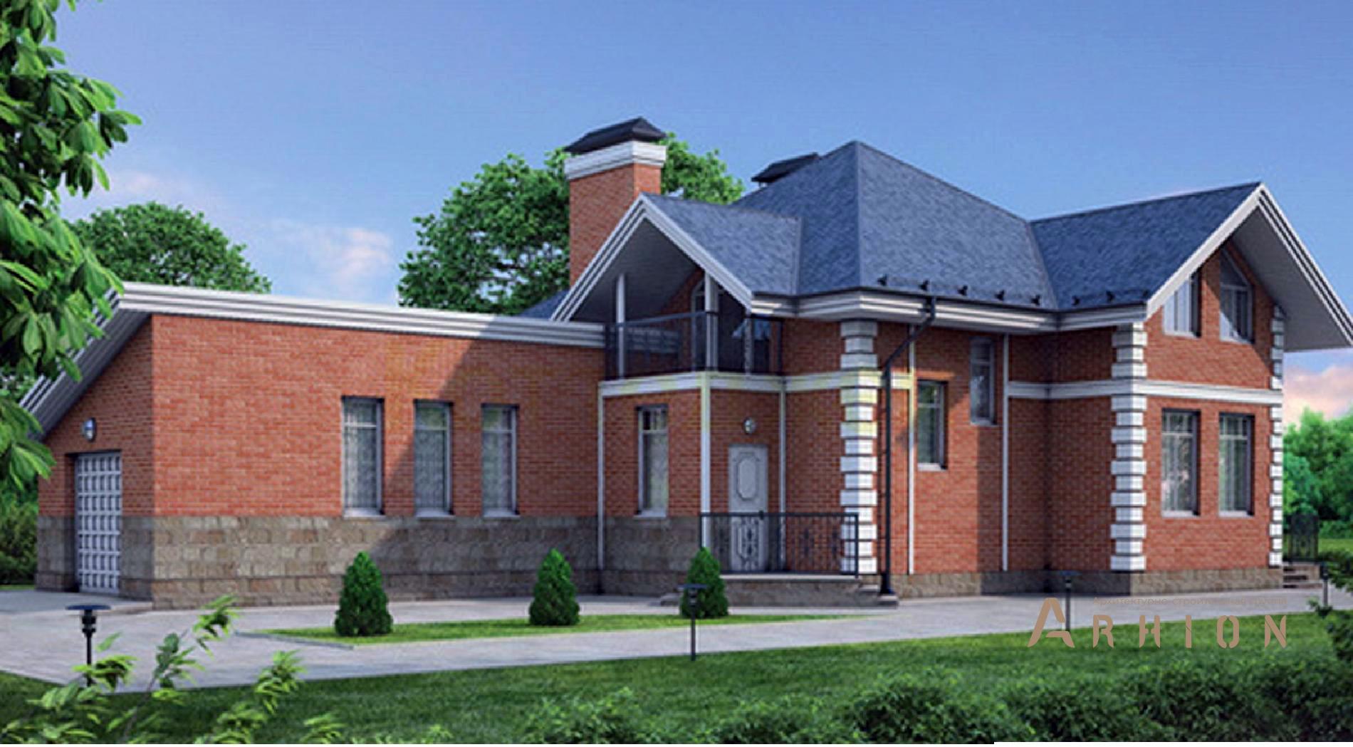 1. Проект одноэтажного дома в европейском стиле с плоской кровлей , 37-38, площадью - 187 кв c мансардой, терассой, балконом, гаражом