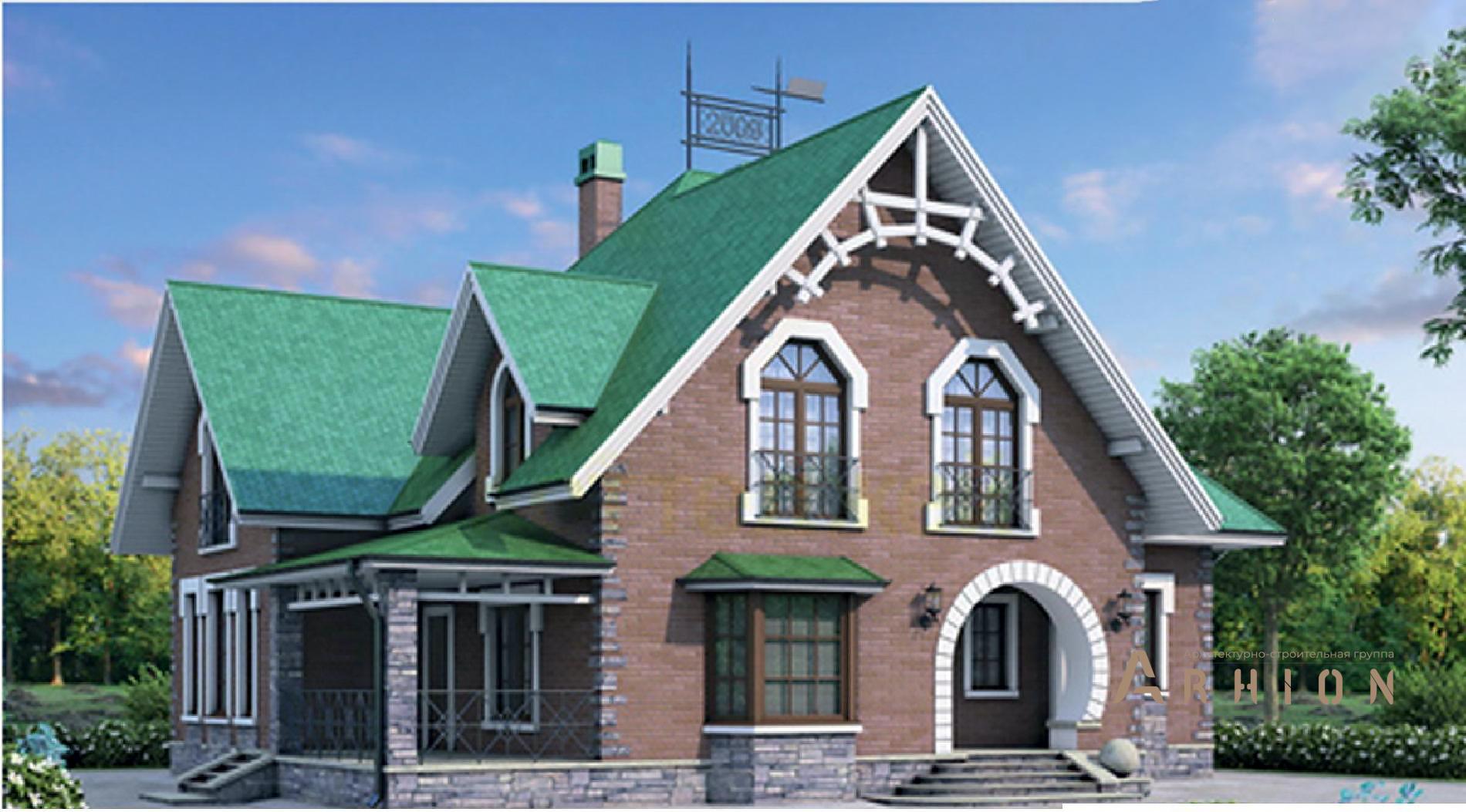 1. Проект одноэтажного дома в европейском стиле с многоскатной кровлей, 37-42, площадью - 249 кв c мансардой, терассой, балконом, эркером