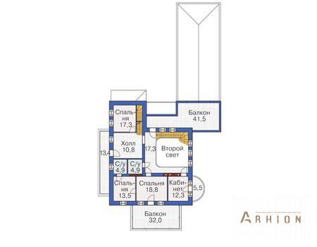 3. Проект двухэтажного дома в классическом стиле с четырехскатной, 37-62, площадью - 792 кв c цокольным этажом, мансардой, терассой, балконом, эркером, вторым светом