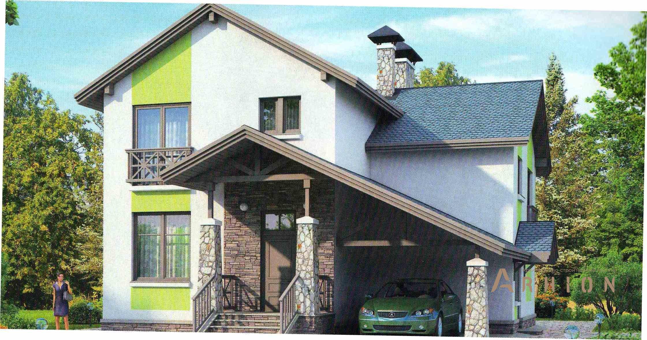 1. Проект одноэтажного дома в европейском стиле с плоской кровлей , 37-69, площадью - 156 кв c мансардой, сауной, терассой