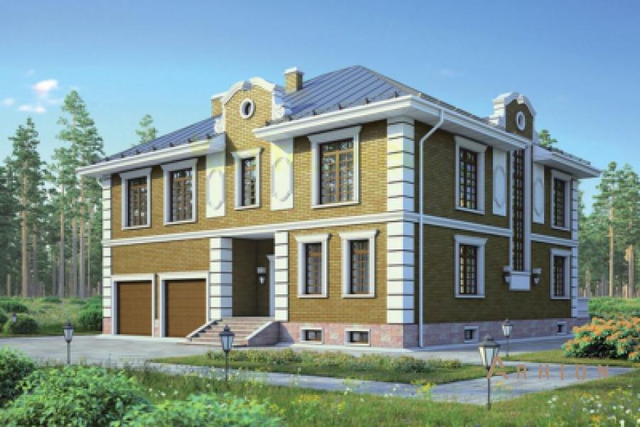 3. Проект двухэтажного дома в английском стиле с четырехскатной, 38-51, площадью - 528 кв