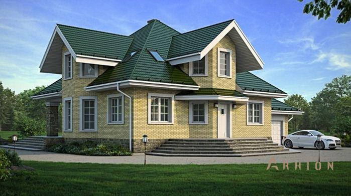 1. Проект одноэтажного дома в европейском стиле с плоской кровлей , 39-40, площадью - 454 кв c цокольным этажом, мансардой, сауной, терассой, балконом, гаражом, эркером, вторым светом