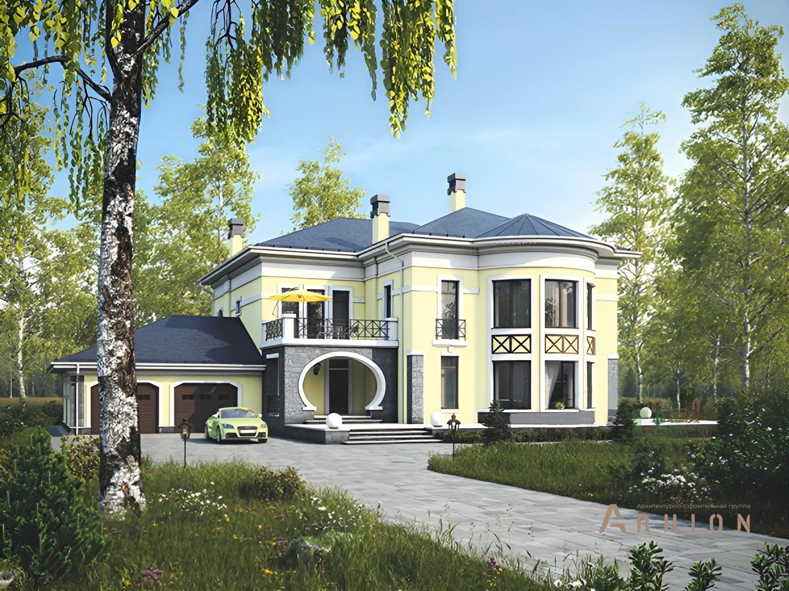 1. Проект двухэтажного дома в классическом стиле с многоскатной кровлей, 39-68, площадью - 461 кв c терассой, балконом, гаражом, эркером, вторым светом