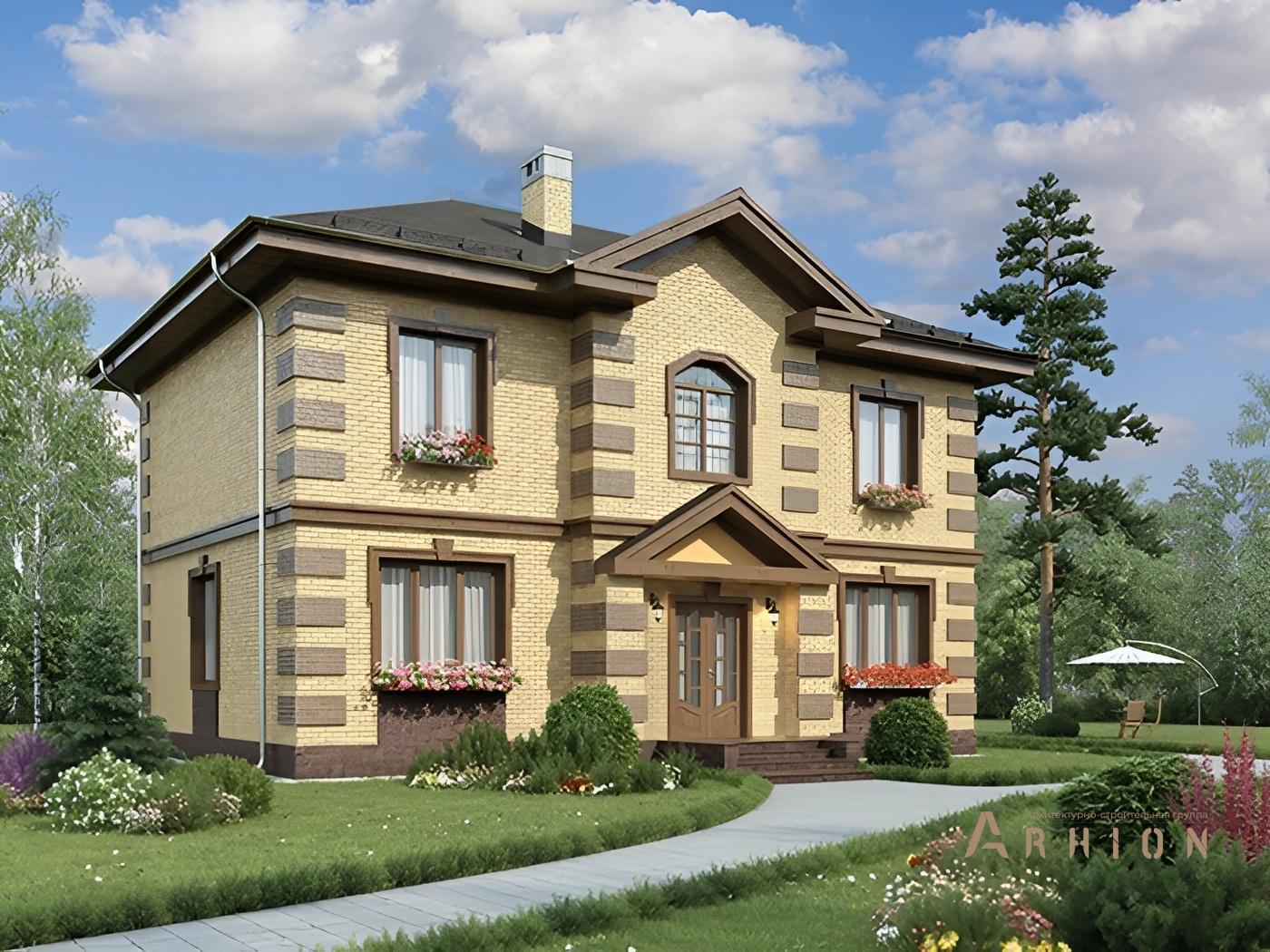 1. Проект двухэтажного дома в английском стиле с четырехскатной, 41-46, площадью - 161 кв