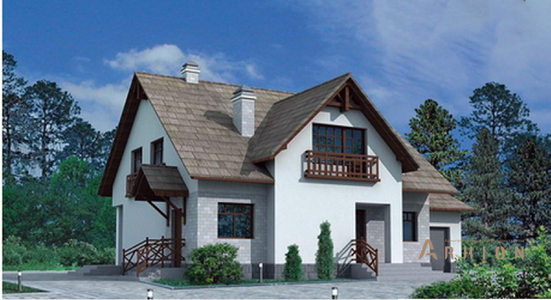 2. Проект одноэтажного дома в европейском стиле с плоской кровлей , 50-86, площадью - 209 кв c мансардой, терассой, гаражом