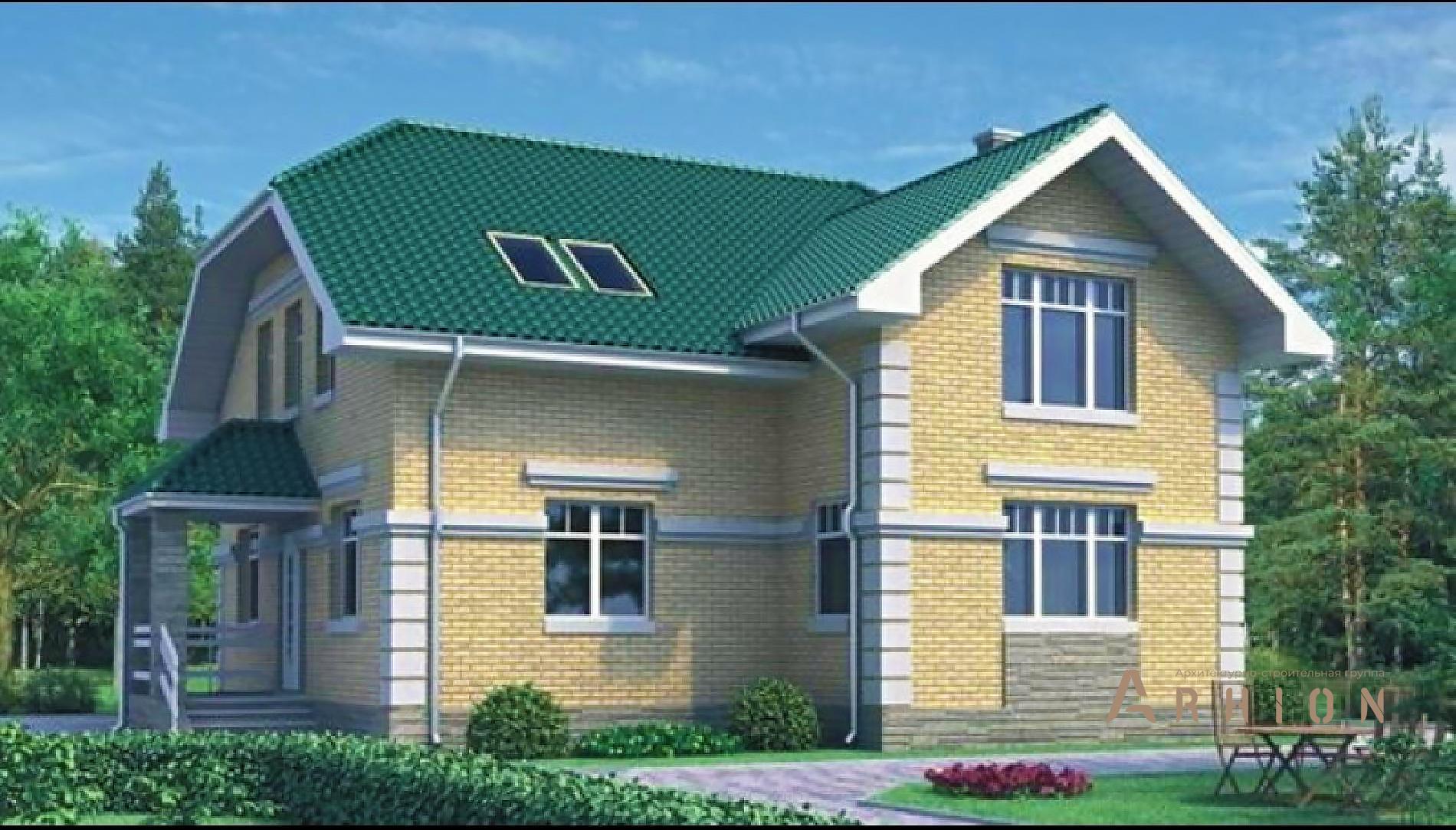 1. Проект одноэтажного дома в европейском стиле с плоской кровлей , 51-78, площадью - 159 кв c мансардой