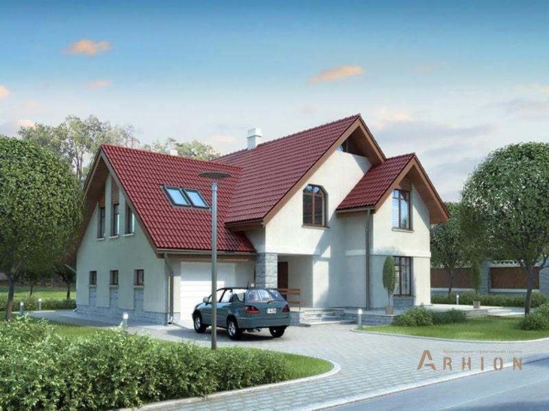 1. Проект одноэтажного дома в современном стиле с многоскатной кровлей, 51-94, площадью - 236 кв c мансардой, сауной, терассой, гаражом, эркером, вторым светом