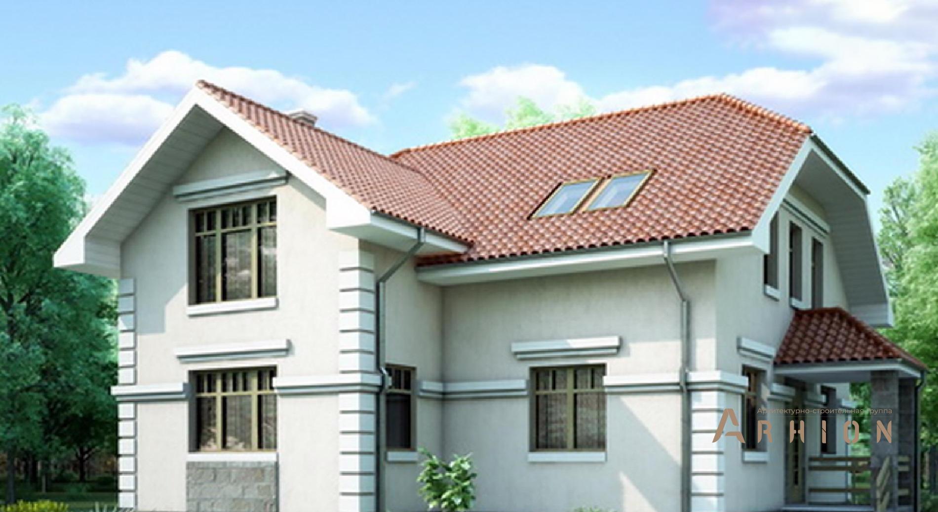 1. Проект одноэтажного дома в европейском стиле с плоской кровлей , 52-10, площадью - 159 кв c мансардой