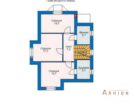 3. Проект двухэтажного дома в европейском стиле с плоской кровлей , 52-33, площадью - 137 кв c мансардой
