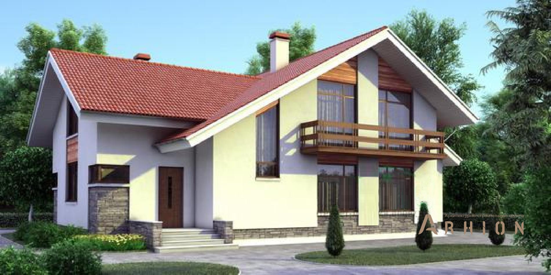 1. Проект одноэтажного дома в европейском стиле с плоской кровлей , 52-75, площадью - 201 кв c мансардой, сауной, балконом