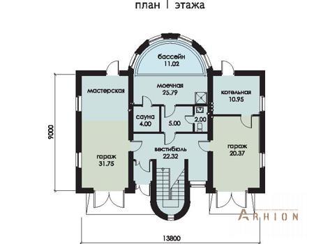 2. Проект двухэтажного дома в современном стиле с плоской кровлей , 52-81, площадью - 456 кв