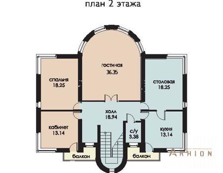 3. Проект двухэтажного дома в современном стиле с плоской кровлей , 52-81, площадью - 456 кв