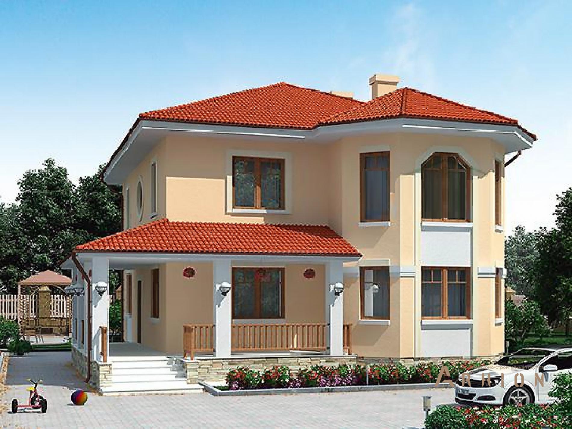 1. Проект двухэтажного дома в современном стиле с плоской кровлей , 53-30, площадью - 170 кв c терассой