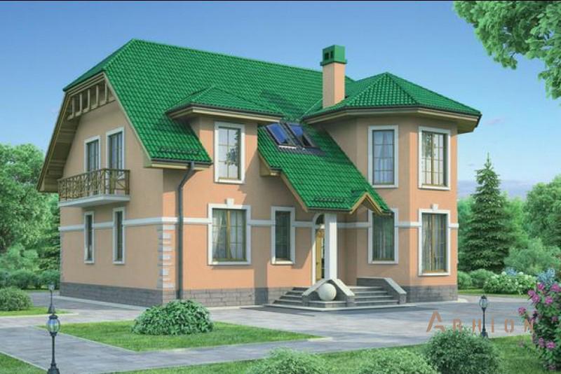 2. Проект одноэтажного дома в европейском стиле с плоской кровлей , 54-29, площадью - 231 кв c мансардой, сауной, балконом