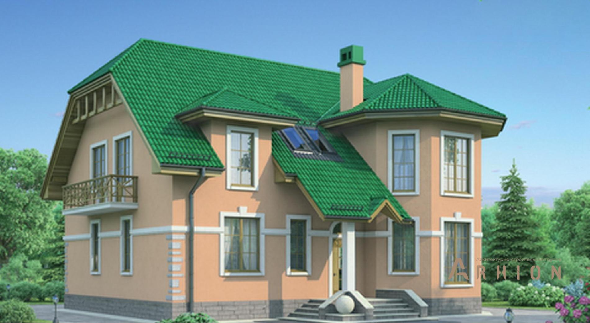 1. Проект одноэтажного дома в европейском стиле с плоской кровлей , 54-29, площадью - 231 кв c мансардой, сауной, балконом